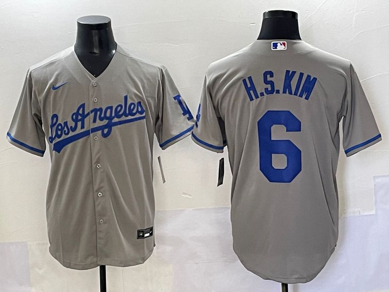 Men 2025 Los Angeles Dodgers #6 H.S.Kim Grey Game Nike MLB Jersey style 1->los angeles dodgers->MLB Jersey